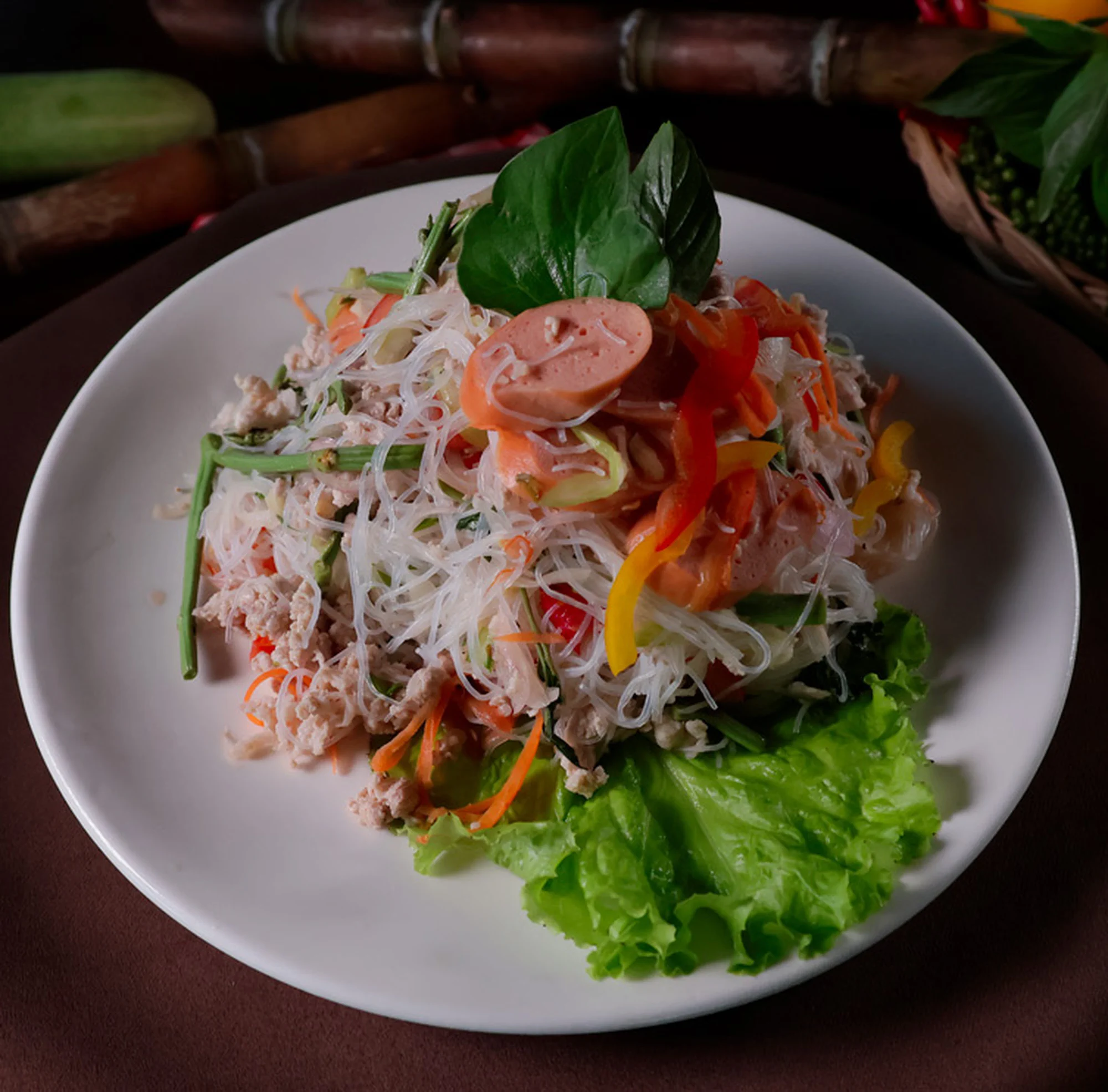 Glass noodle hot dog